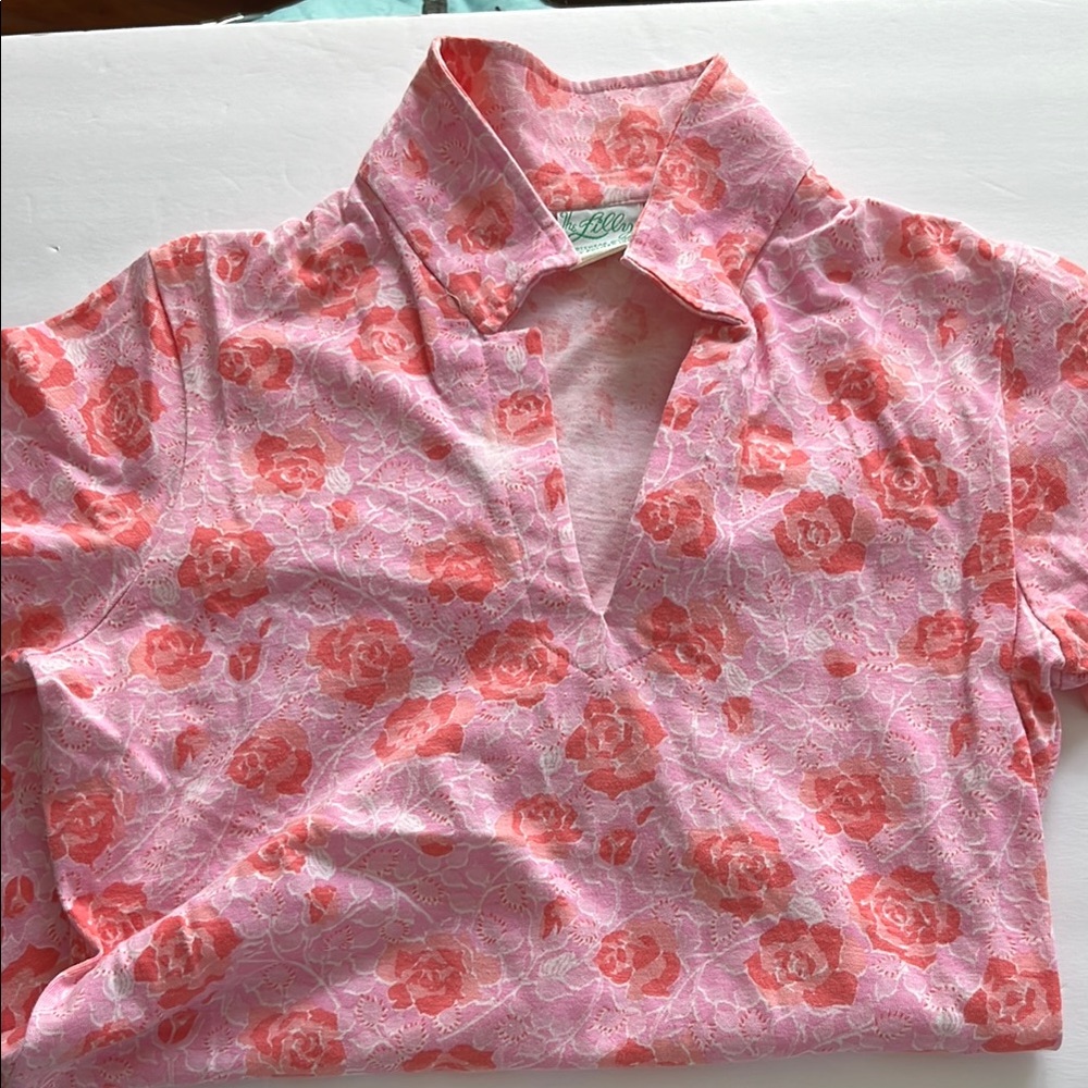 Lilly Pulitzer Vintage Pink Button Down Polo Shirt